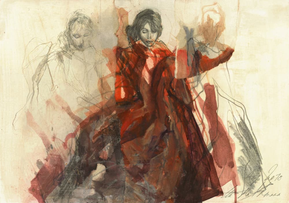 Passionate Flamenco Dance by Ute Rathmann — canvas wall art