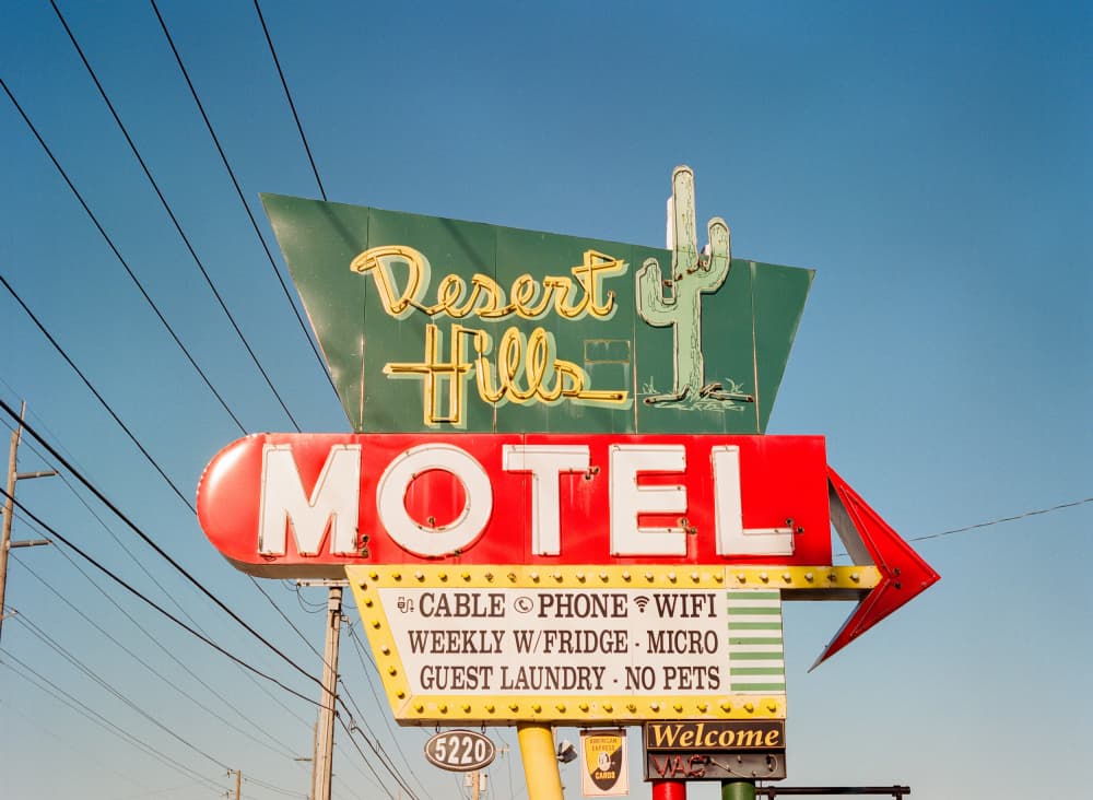 Retro Desert Motel Sign by Bethany Young — canvas wall art