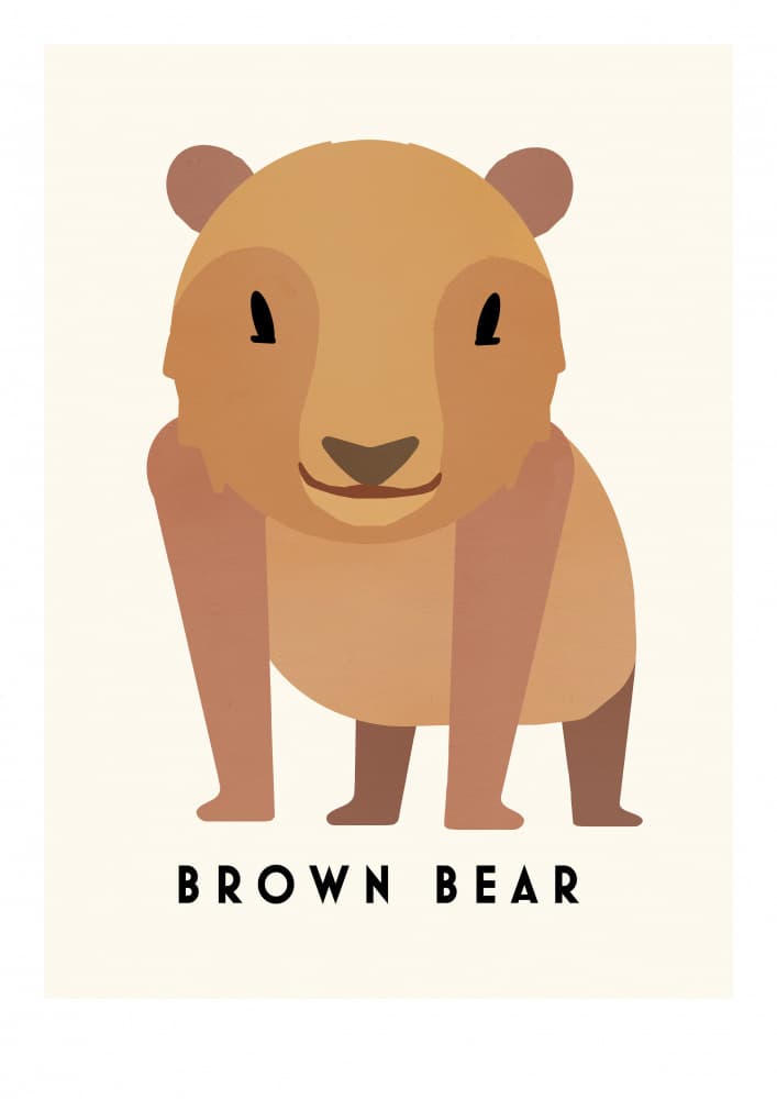 Cute Brown Bear by Erik Wintzell — canvas wall art