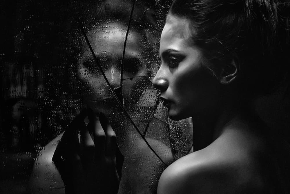 Shattered Reflection Portrait by Rudolf Wungkana — canvas wall art