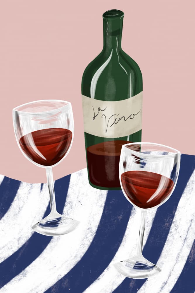 Red Wine Still Life by EMELIEmaria — canvas wall art