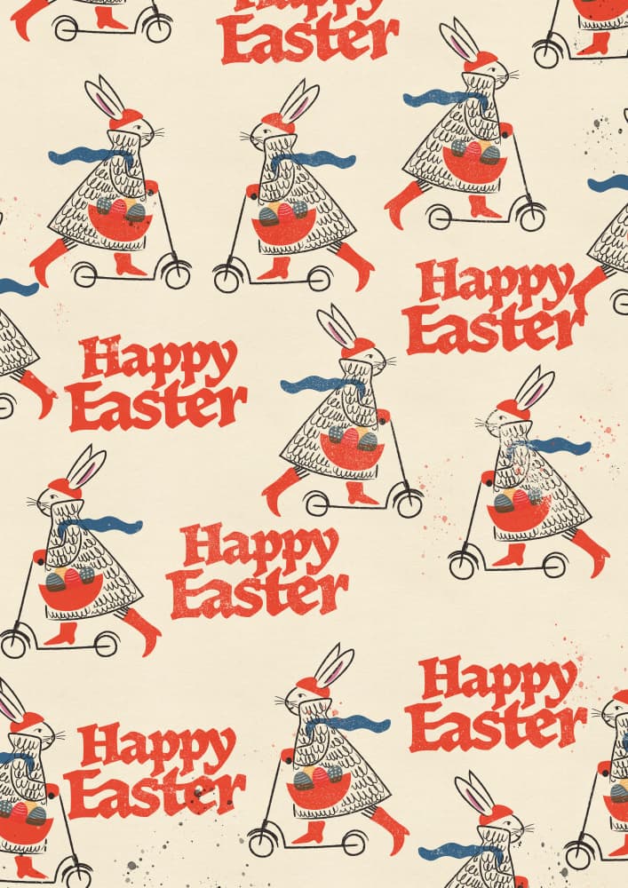 Happy Easter Bunny Pattern by Nicholas — canvas wall art