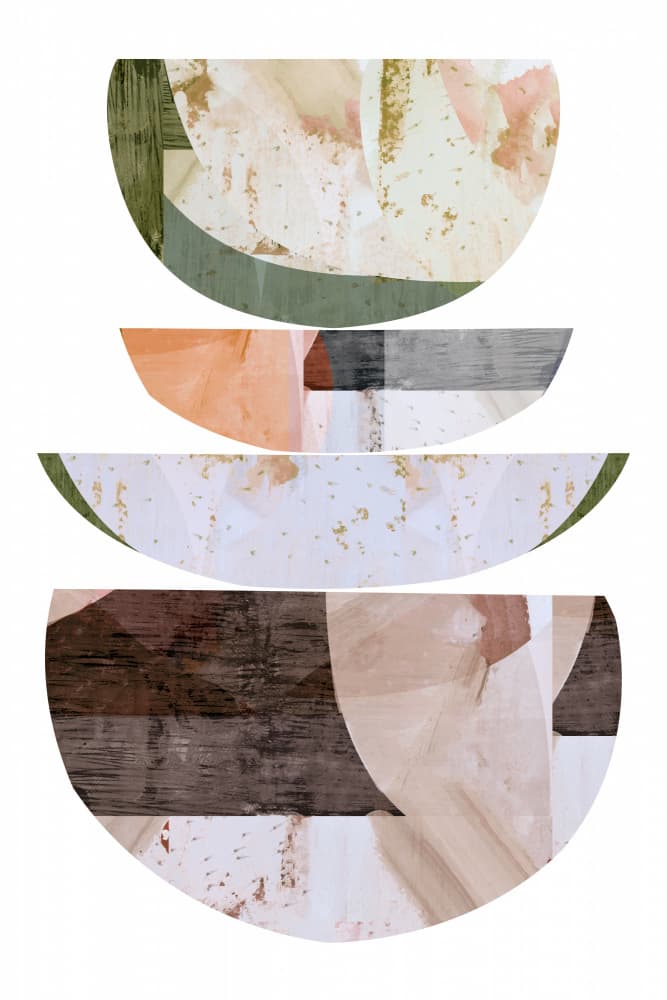 Stacked Abstract Semicircles by cartissi — canvas wall art