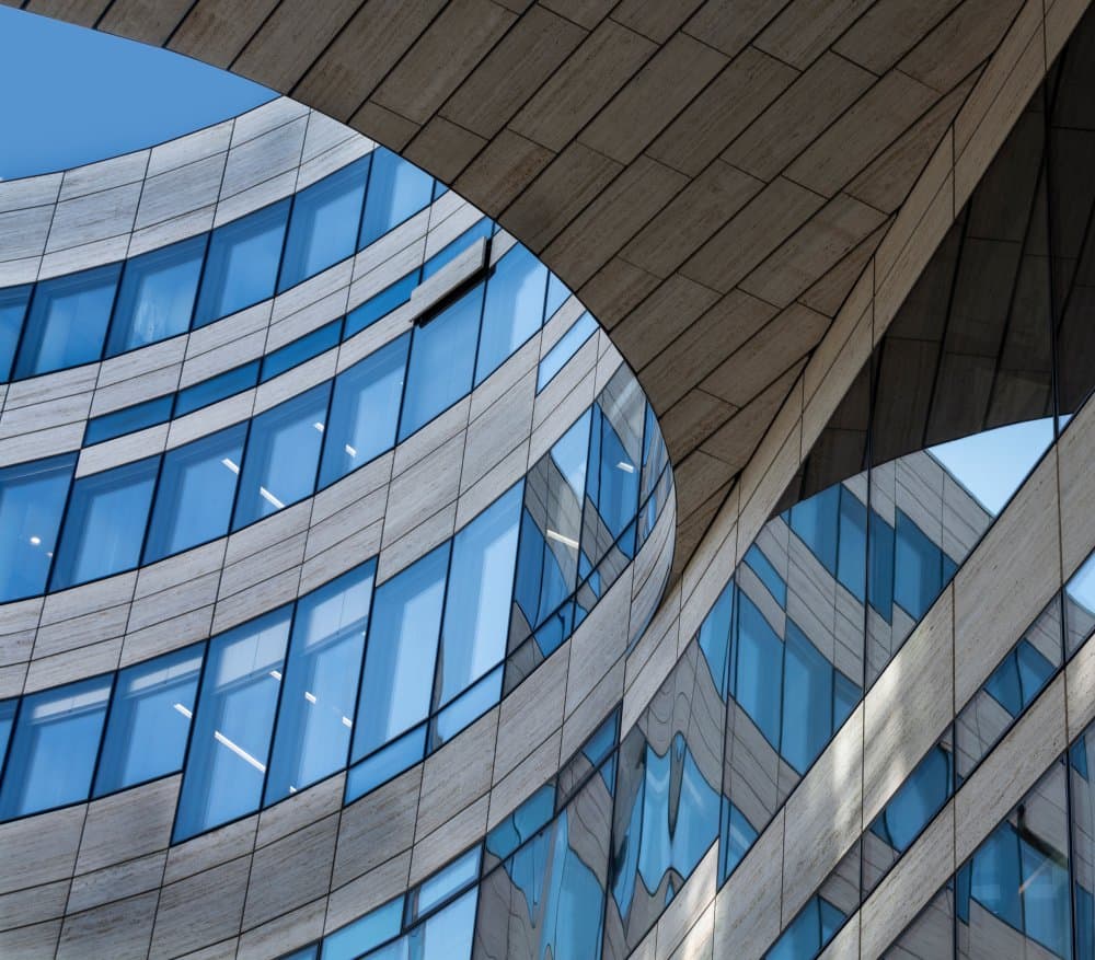 Modern Curved Facade by Marianne Wogeck — canvas wall art