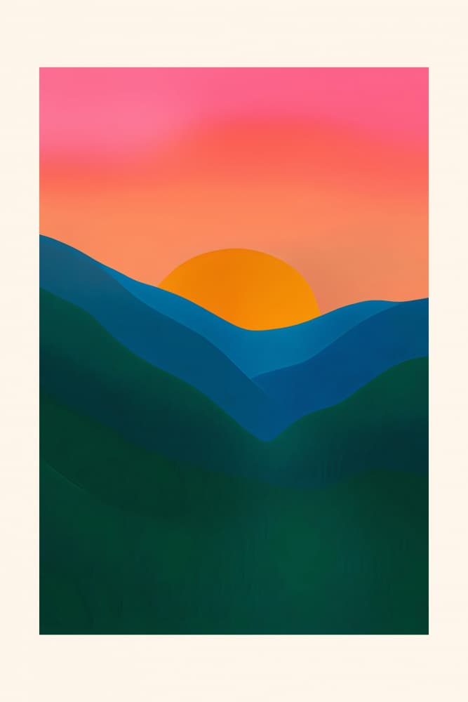Vibrant Mountain Sunset by Merel Takken — canvas wall art