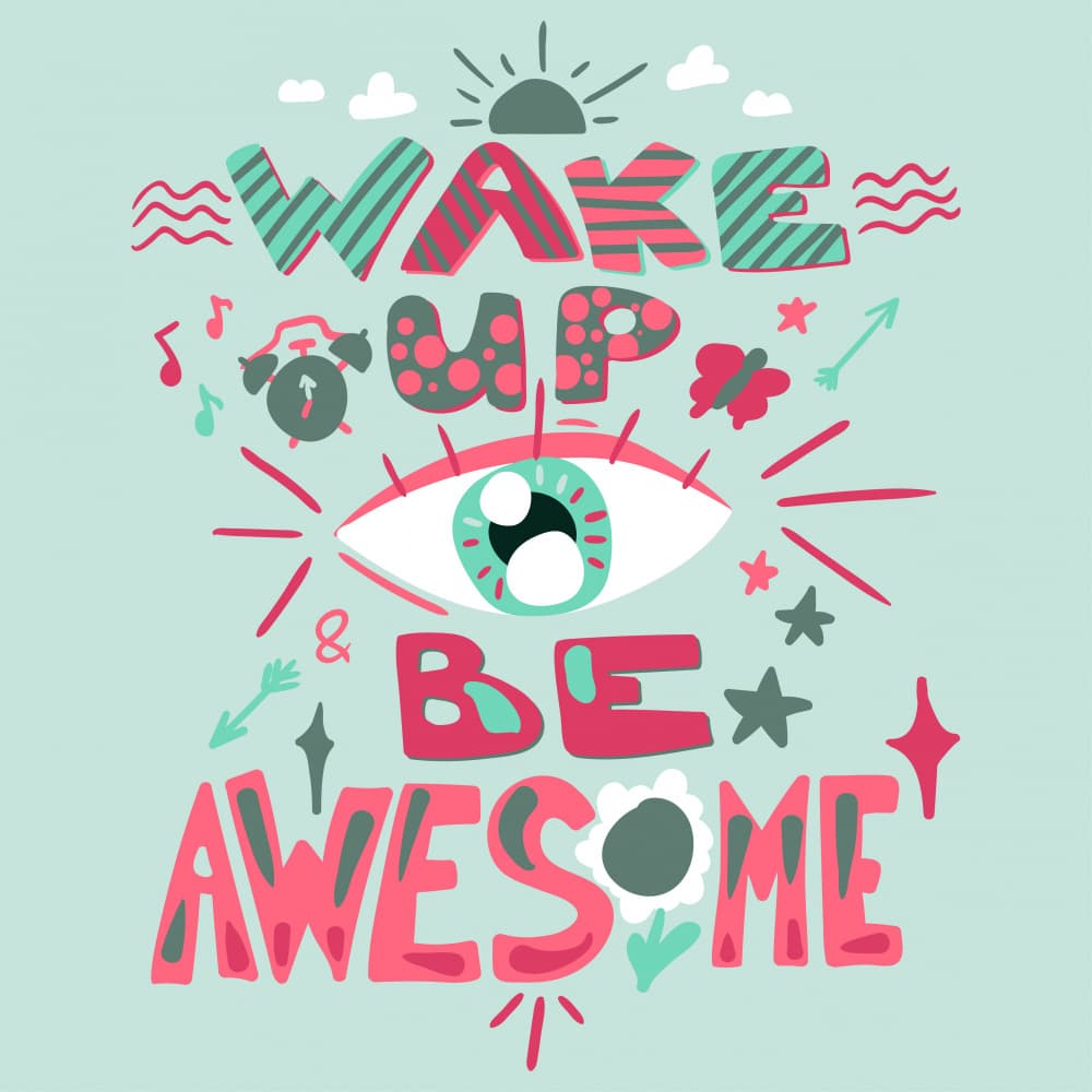 Wake Up Awesome Eye by Marika Barsrsind — canvas wall art