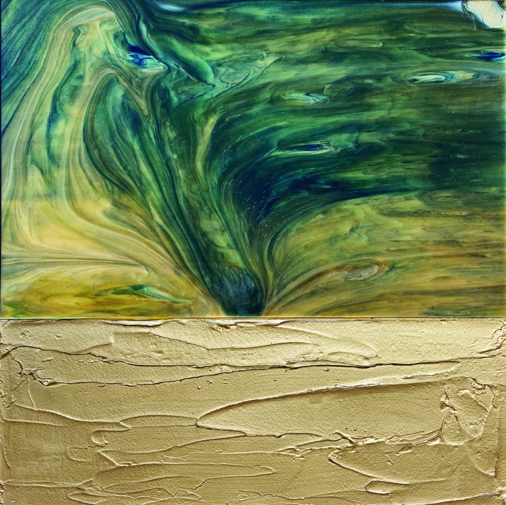 Ocean Meets Golden Sand by Alyson Storms — canvas wall art