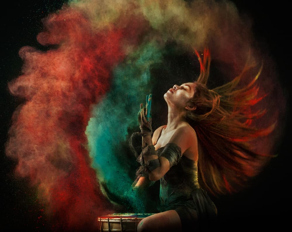 Vibrant Powder Dance by Sebastian Kisworo — canvas wall art