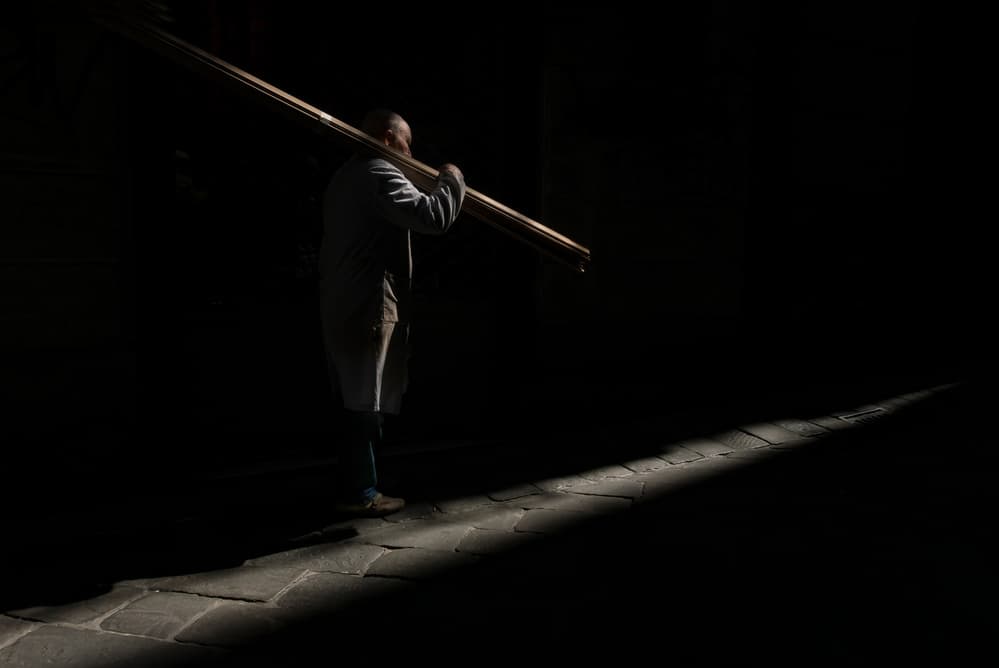 Worker in Strong Light by Alessandro Traverso — canvas wall art