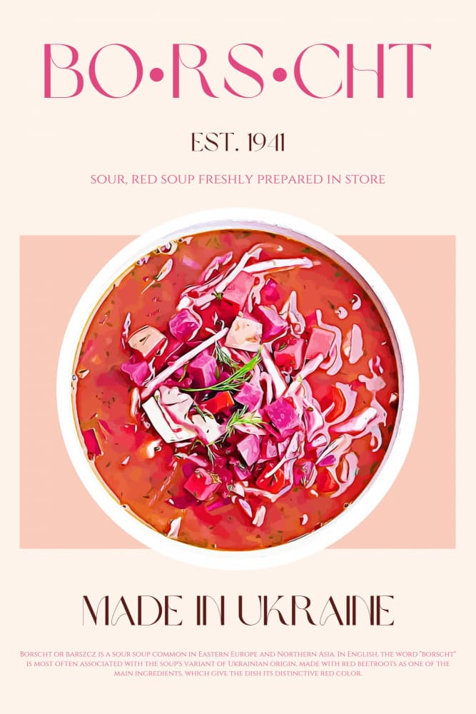 Ukrainian Borscht Bowl by Nazma Khokhar — canvas wall art