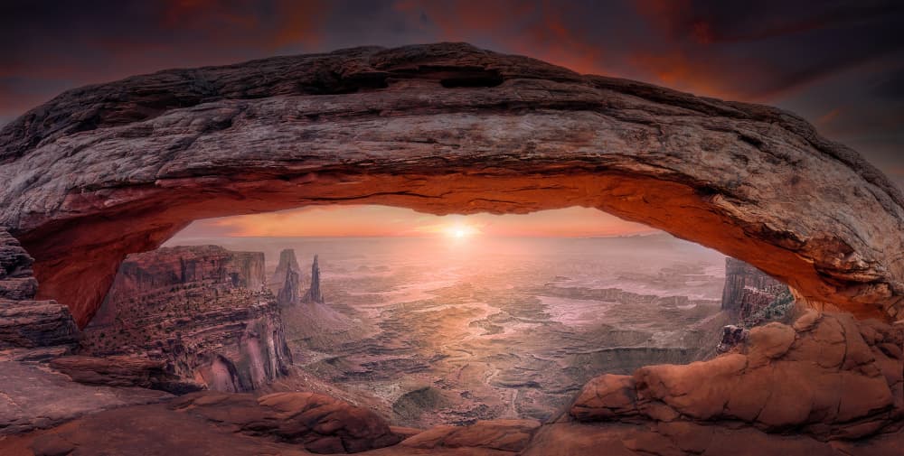 Mesa Arch Sunrise Glow by Gu and Hongchao — canvas wall art