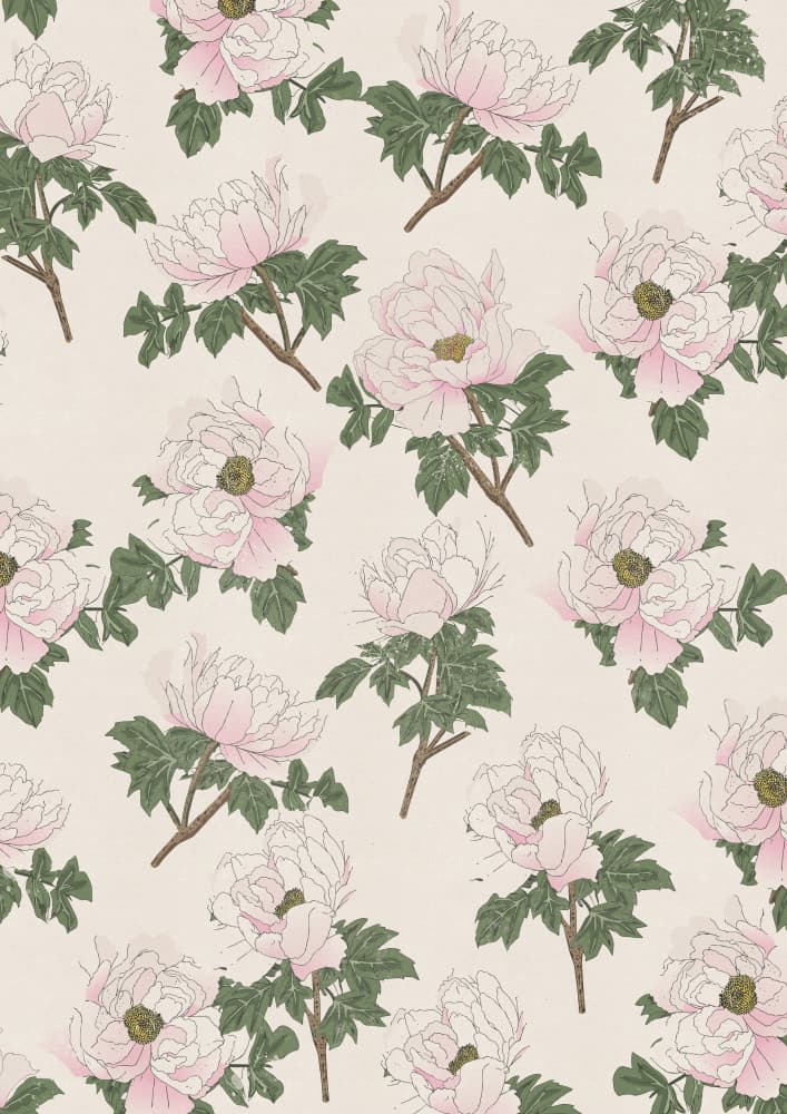 Pink Peony Pattern by Nicholas — canvas wall art