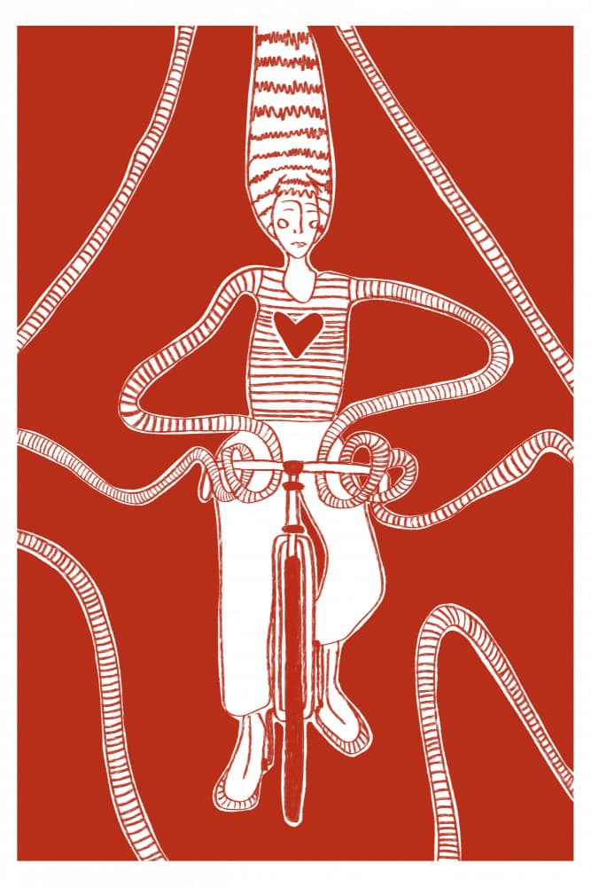 Whimsical Cycling Journey by Mela Patterns — canvas wall art