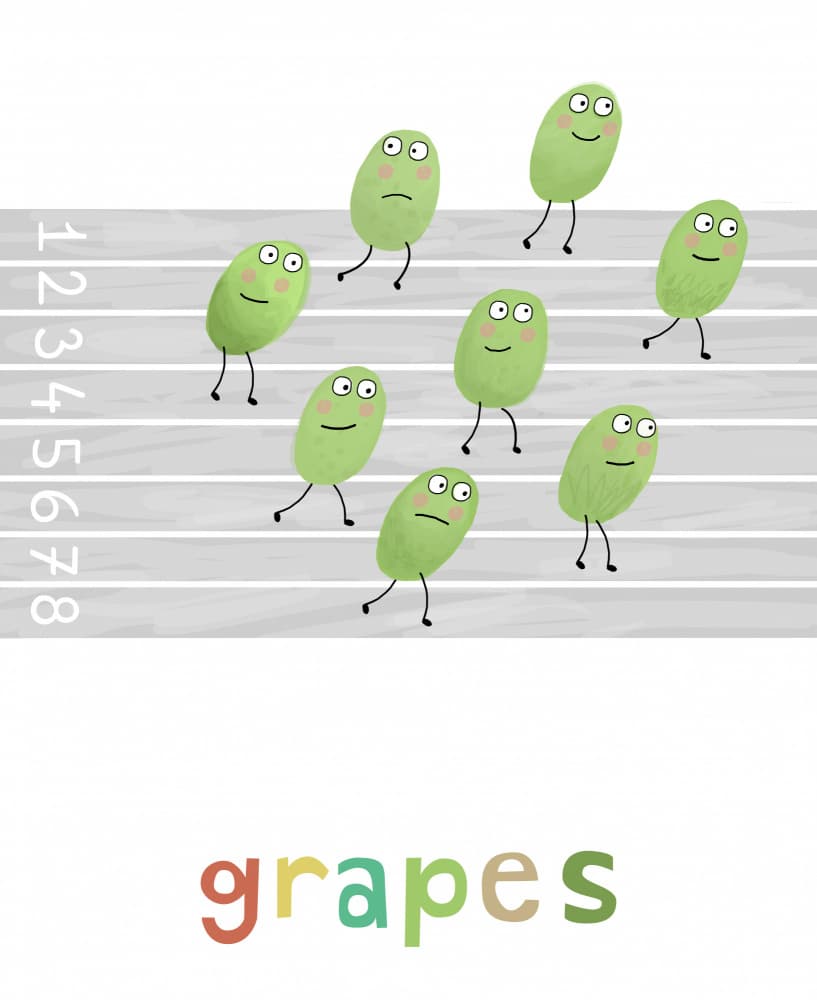 Eight Running Grapes by Carla Daly — canvas wall art