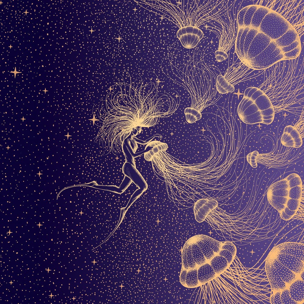 Cosmic Jellyfish Dream by Alirıza ÇAKIR — canvas wall art