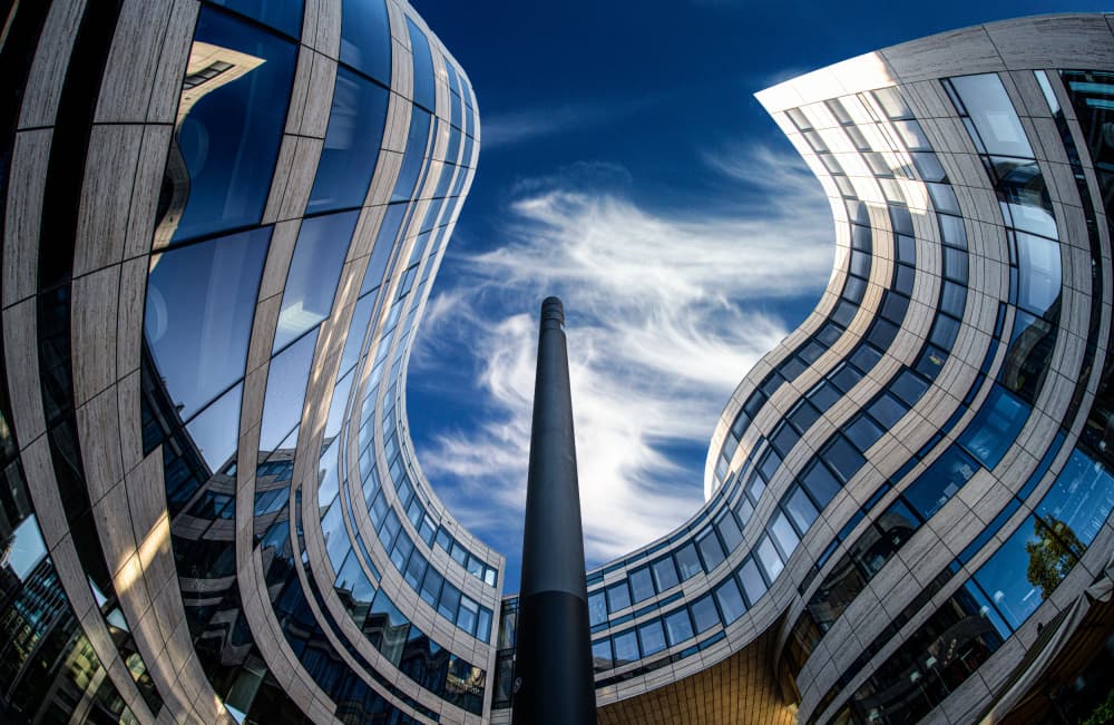 Curved Modern Architecture by Roland M Schwerdtfeger — canvas wall art