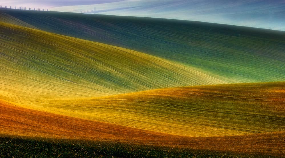 Vibrant Rolling Fields by Piotr Krol (Bax) — canvas wall art