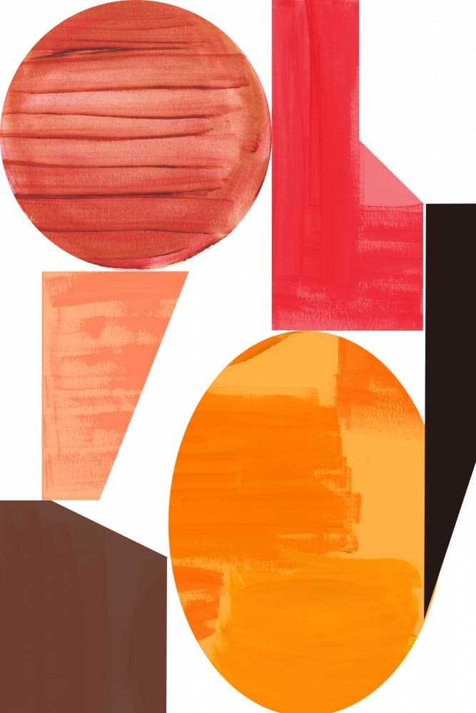 Warm Geometric Shapes by cartissi — canvas wall art