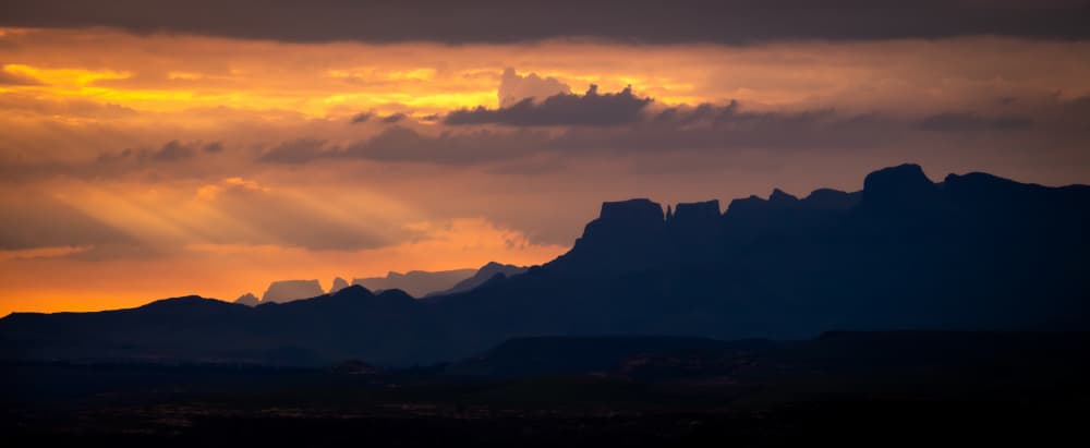 Golden Hour Mountain Range by Brian van Niekerk — canvas wall art