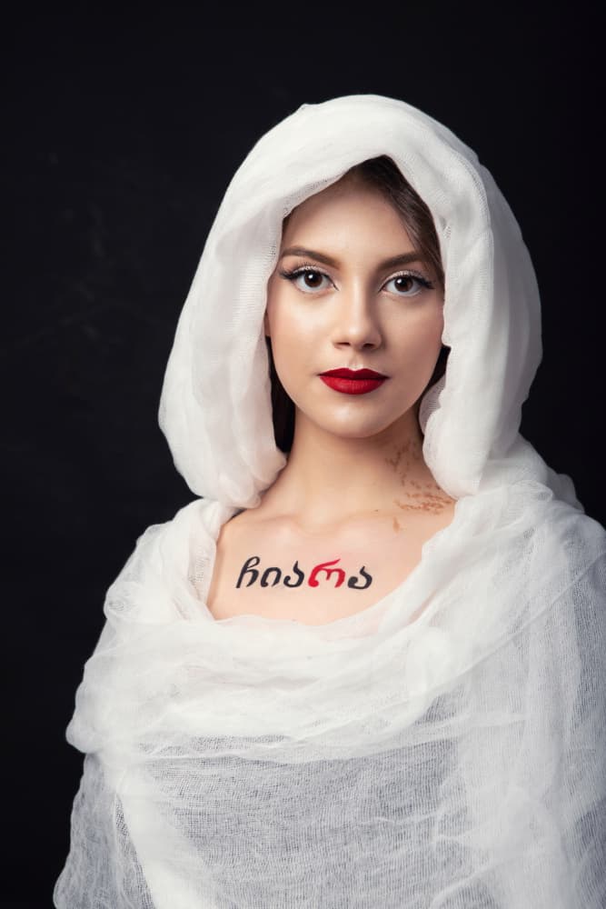Serene Woman Red Lips by Mihai Bogdan R — canvas wall art