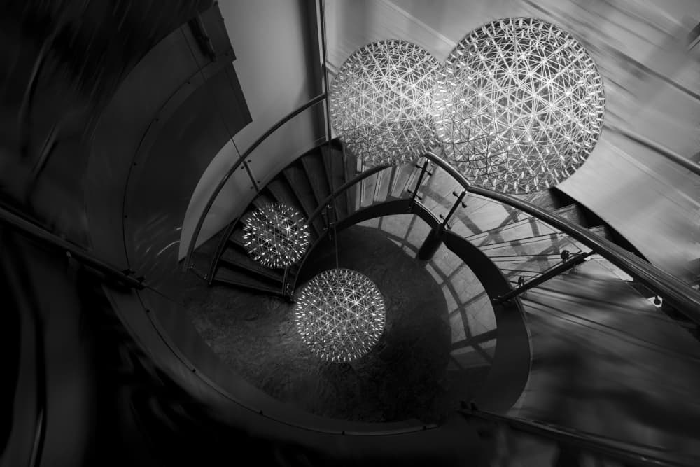 Luminous Spiral Staircase by Greetje van Son — canvas wall art