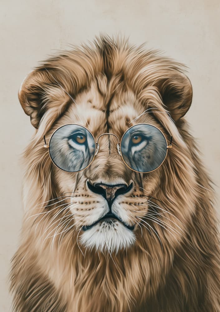 Intelligent Lion Portrait
