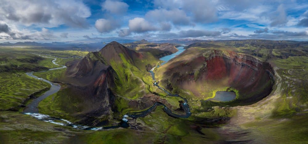 Vibrant Volcanic Valley by James Bian — canvas wall art