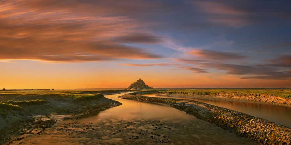 Mont Saint-Michel Sunset by Krzysztof Browko — canvas wall art