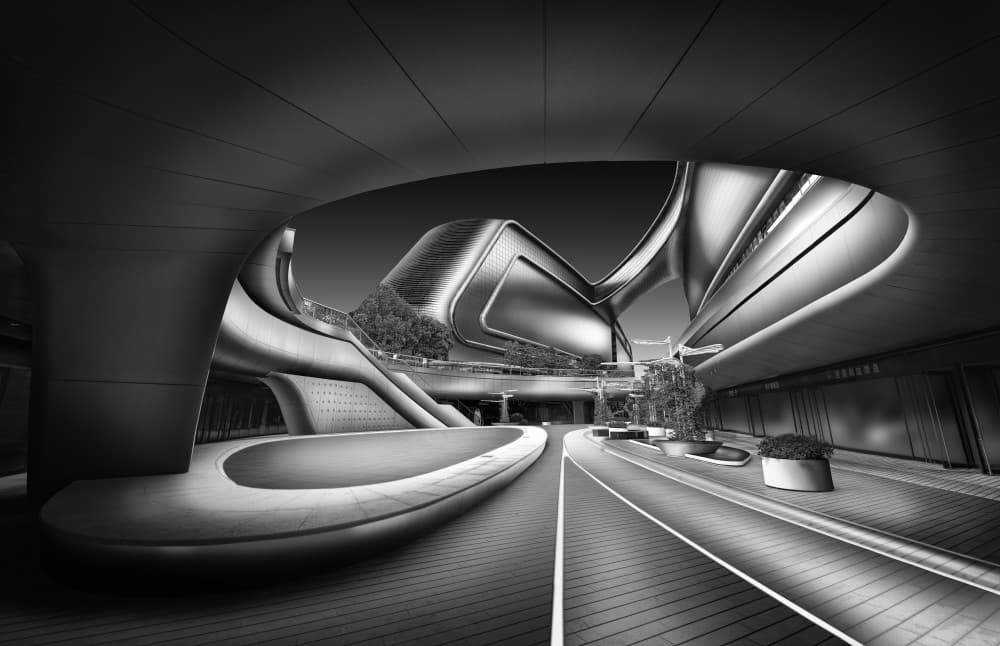 Futuristic Urban Architecture by jordiegeatorrent — canvas wall art