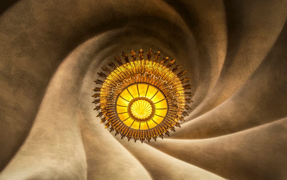 Golden Spiral Chandelier by Ole Moberg Steffensen — canvas wall art