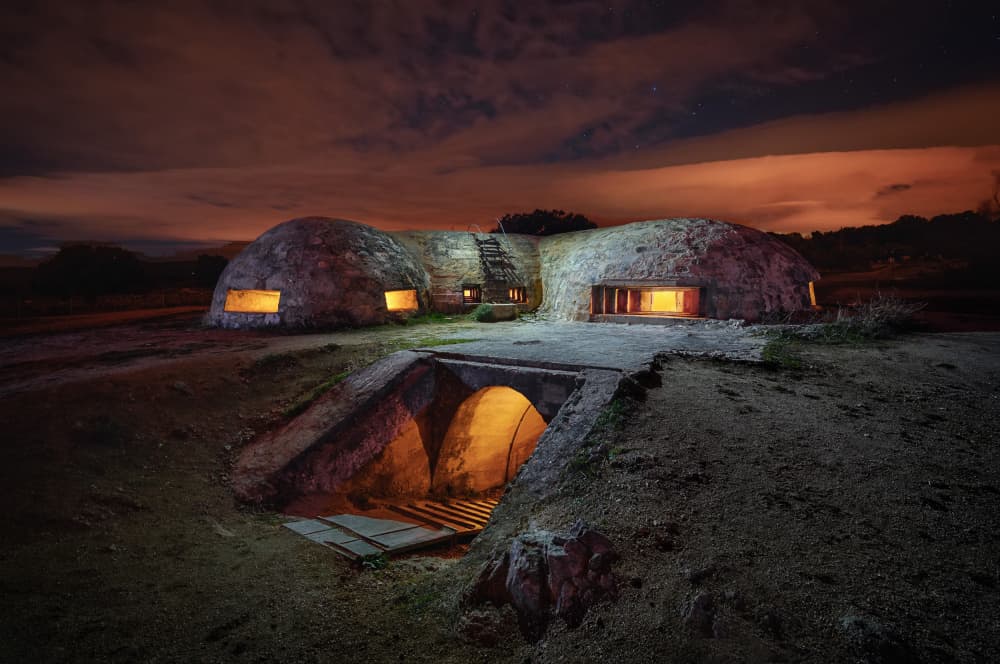 Illuminated War Bunker by Enrique Rodriguez de Mingo — canvas wall art