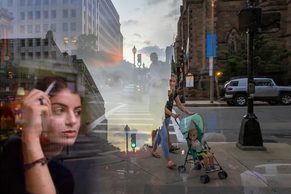 Thoughtful Urban Reflection by Yun Thwaits — canvas wall art