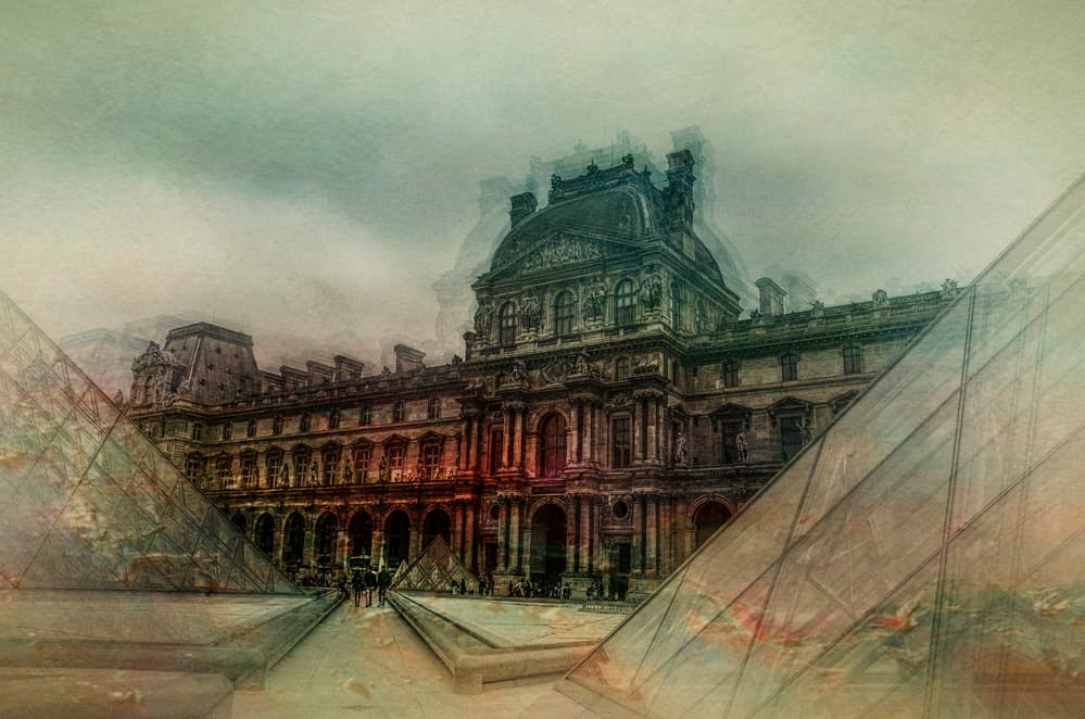 Paris Louvre Sketch by Orkidea W. — canvas wall art
