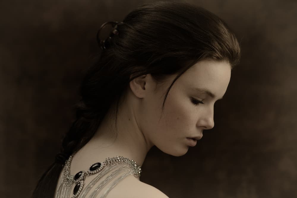 Pensive Woman Profile by Jacob Tuinenga — canvas wall art