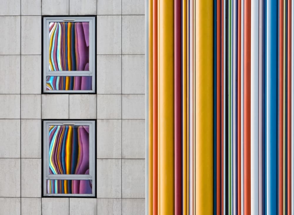 Vibrant Window Reflections by Guillaume Legraverend — canvas wall art