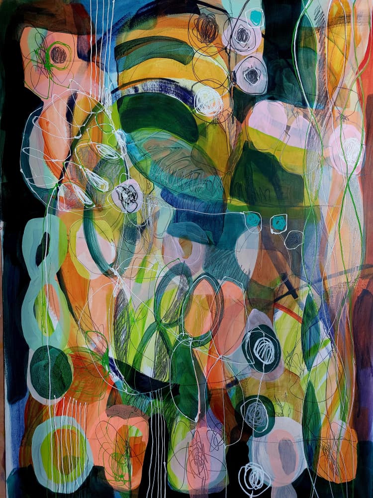 Vibrant Organic Flow by Monika Riethmueller — canvas wall art