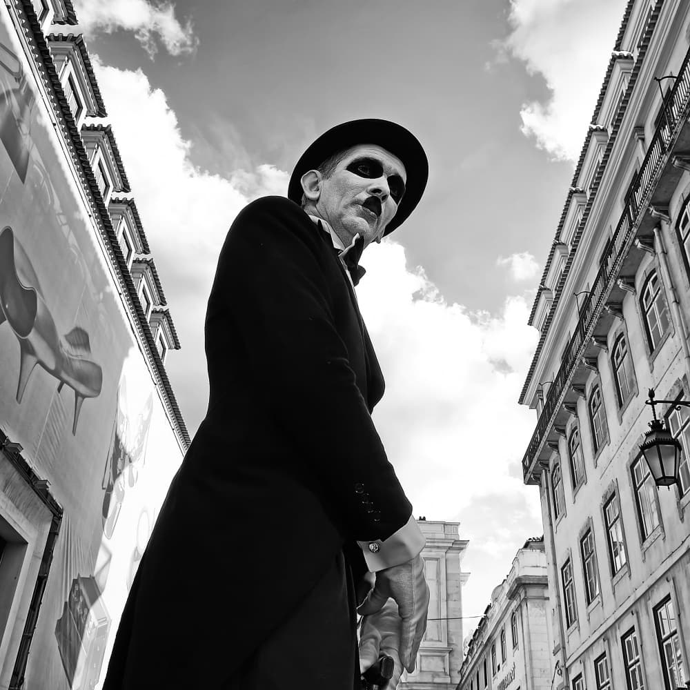 Dramatic Street Character by Josefina Melo — canvas wall art