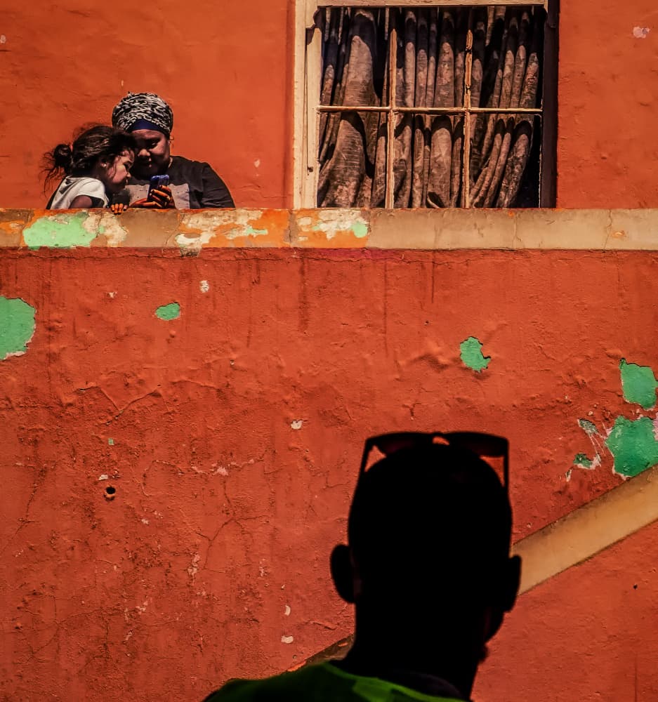 Orange Wall Daily Life by Martin Steeb — canvas wall art