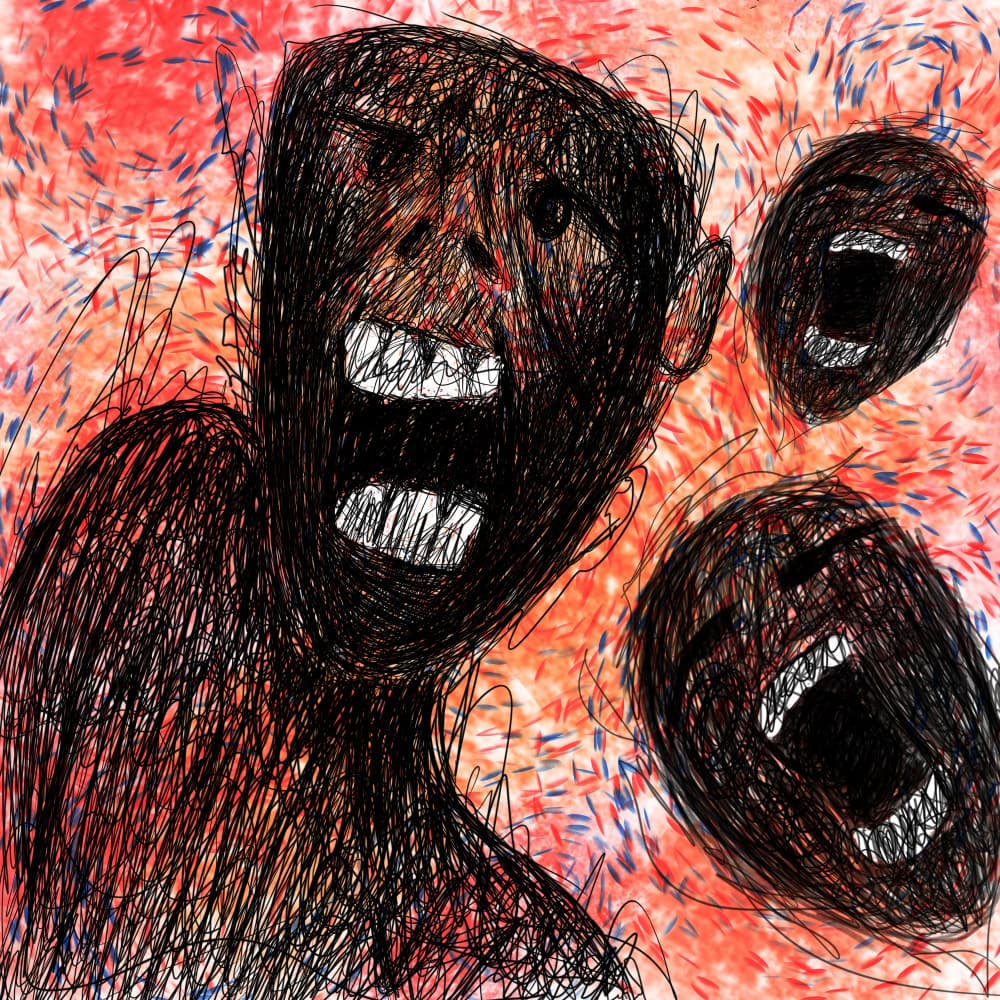 Abstract Screaming Faces by jarotdjunaedi — canvas wall art
