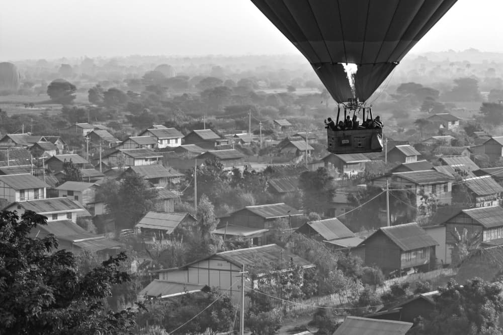 Misty Village Flight by Lynn Grant — canvas wall art
