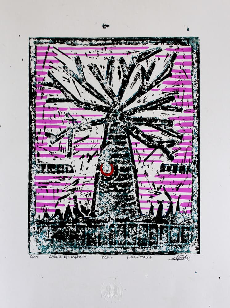 Stylized Desert Palm by andrea de ranieri — canvas wall art