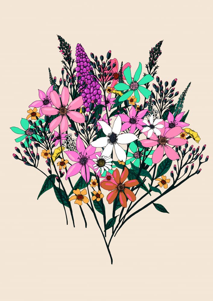 Vibrant Flower Bouquet by Nicholas — canvas wall art