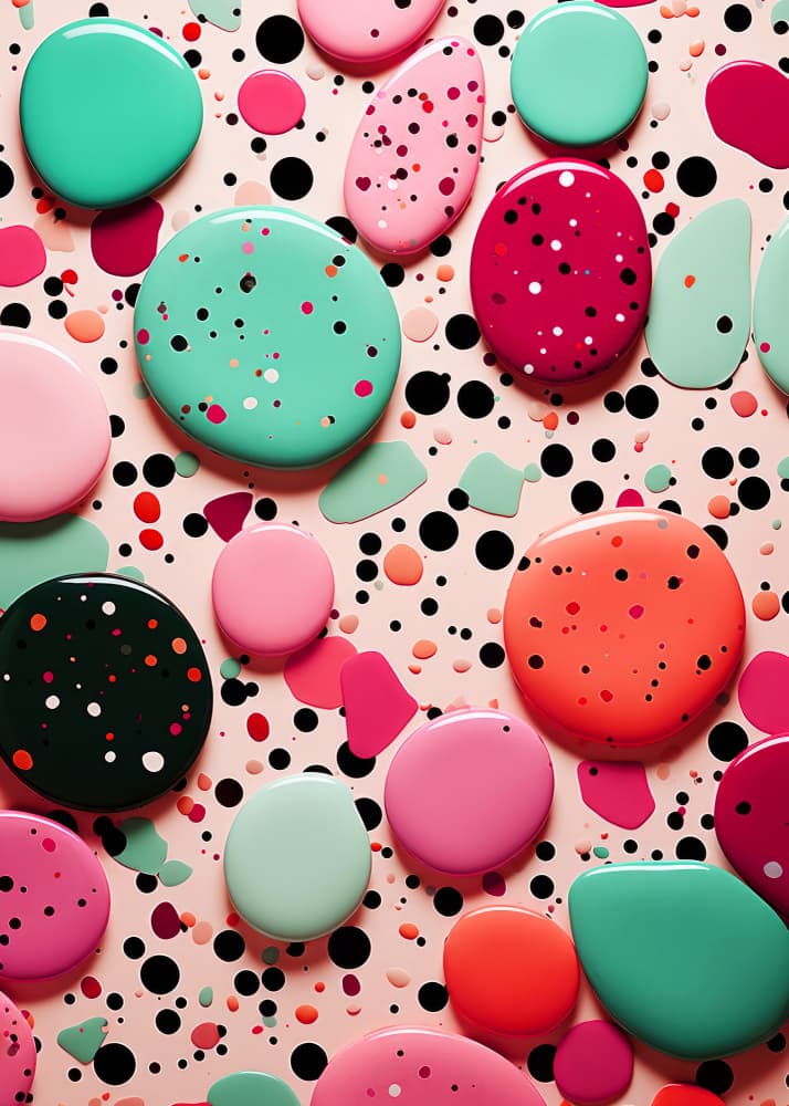 Colorful Paint Dots by Justyna Jaszke — canvas wall art