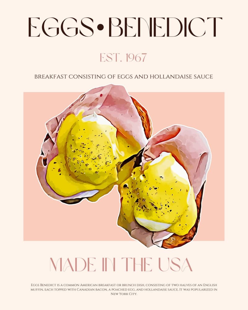Classic Eggs Benedict by Nazma Khokhar — canvas wall art