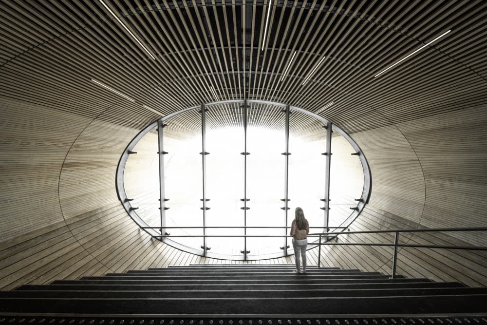 Stairs to Bright Light by fotomarion — canvas wall art