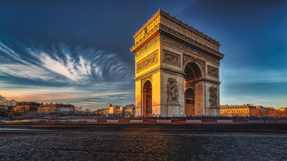 Arc de Triomphe Sunrise by Robbert Ladan — canvas wall art