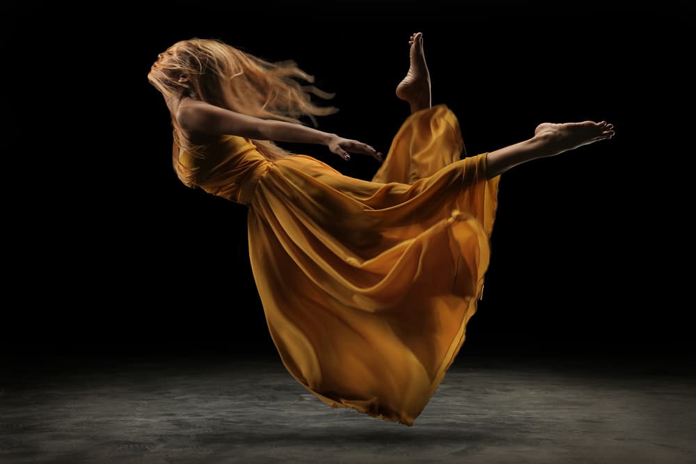 Floating Golden Dress by Sebastian Kisworo — canvas wall art