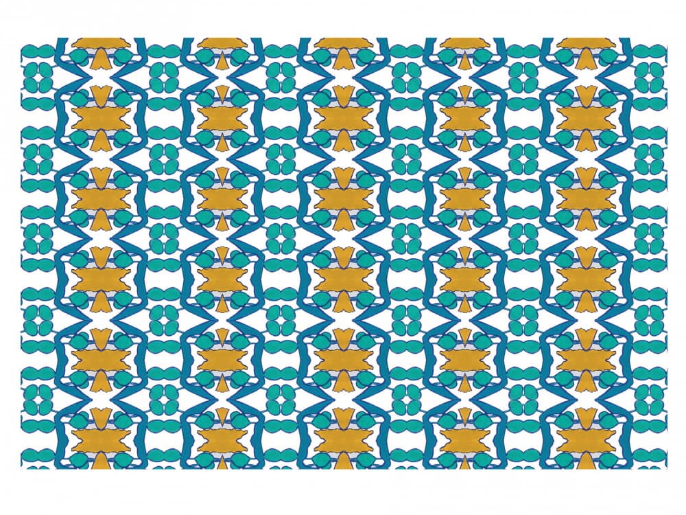 Vibrant Teal Gold Pattern by Breanna Megan Studio — canvas wall art