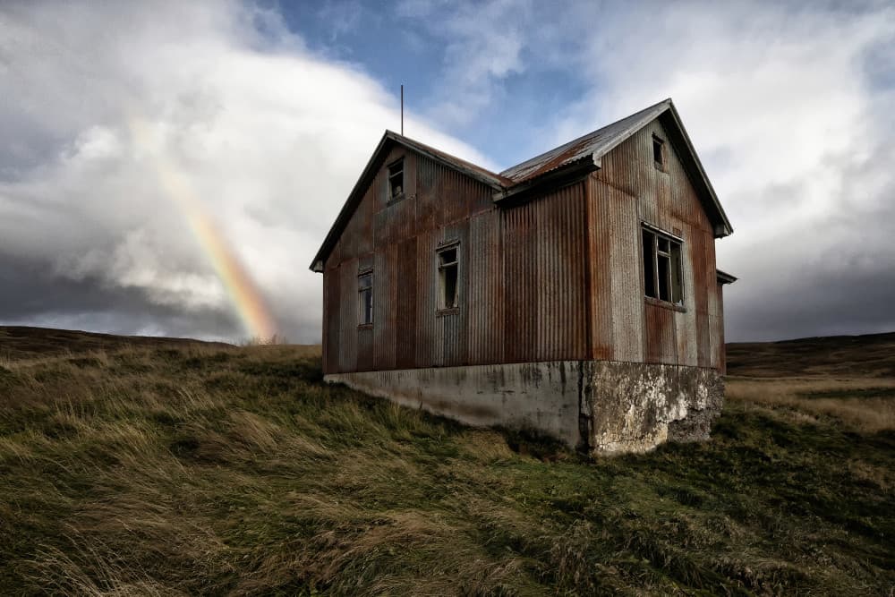 Abandoned House Rainbow by Þorsteinn H. Ingibergsson — canvas wall art