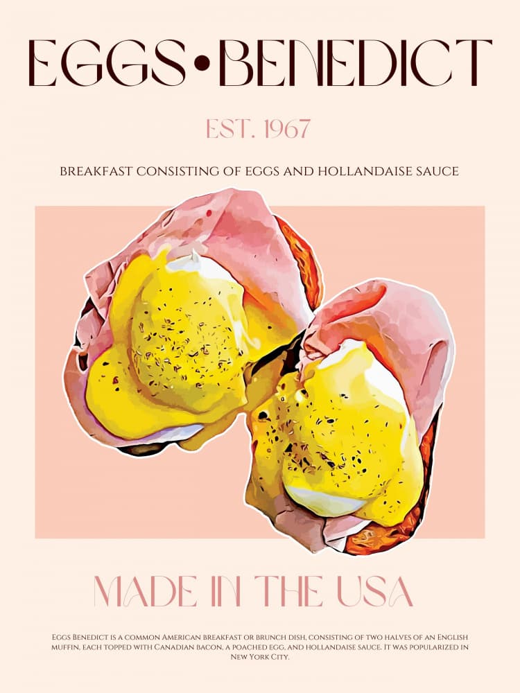 Classic Eggs Benedict by Nazma Khokhar — canvas wall art